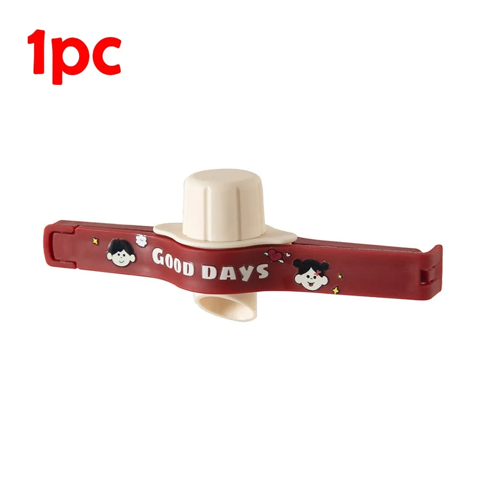 1/5 قطعة غطاء برغي التوابل مشبك للغلق بإحكام مقاوم للرطوبة قابل للتعديل الغذاء مقاطع حقيبة الكرتون مع صنبور بلاستيكي وجبة خفيفة كليب #1