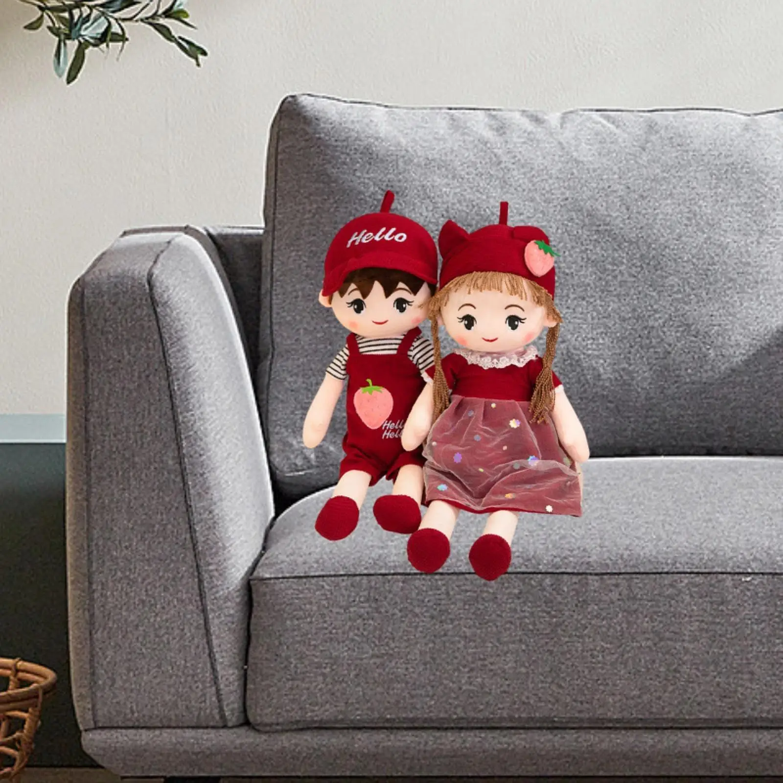 2Pcs Plush Doll, Plush Toys, Decoration Home Decor Throw Pillow Cartoon Stuffed