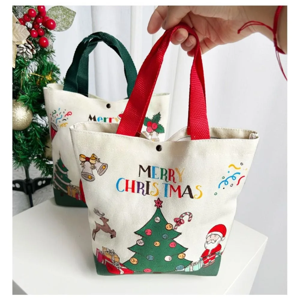 2025 Xmas Tote Bag Large Capacity ChristmasTree Santa Claus Crossbody Bag Christmas Gift Bags Reusable