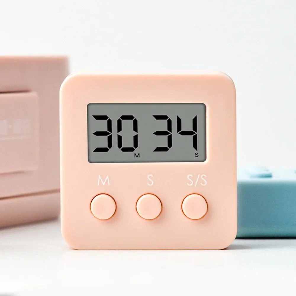 Mini Home Kitchen Timer Cooking Clock Digital LCD Kitchen Timer with On/off Switch, 24-hour Clock, Children, Teachers, Kitchen
