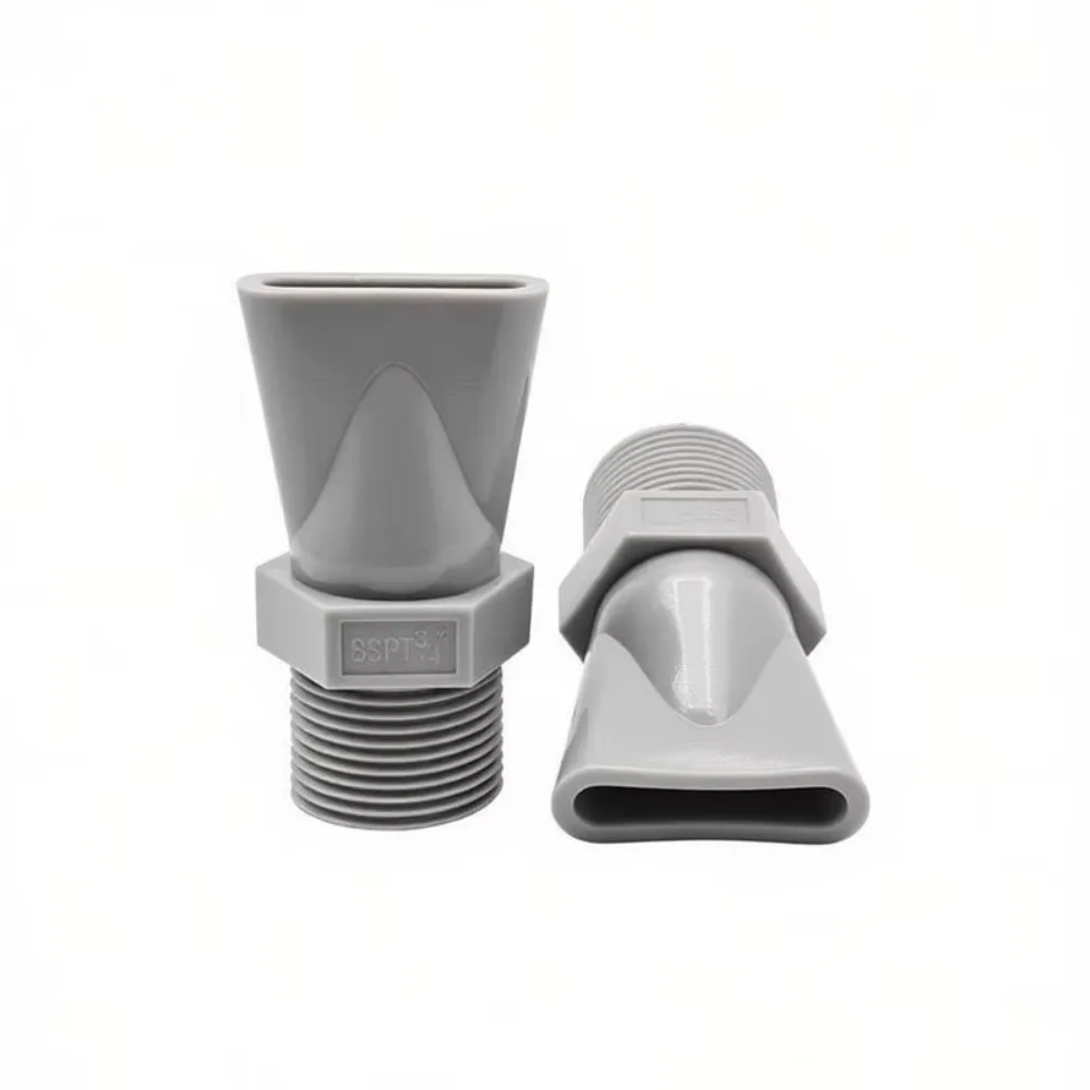 Plastic Duck‑mouth Flat Fan Spray Nozzle, External Thread Water Jet Tip for Industrial Cleaning Dust Removal Cooling Irrigation