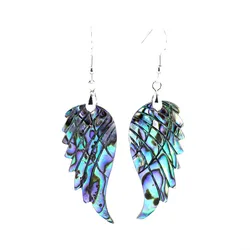 Angel Wings Earring For Women Natural Abalone Shell Carved Multicolor Dangle Hook Mother of Pearl Angell Wing Earrings Jewelry