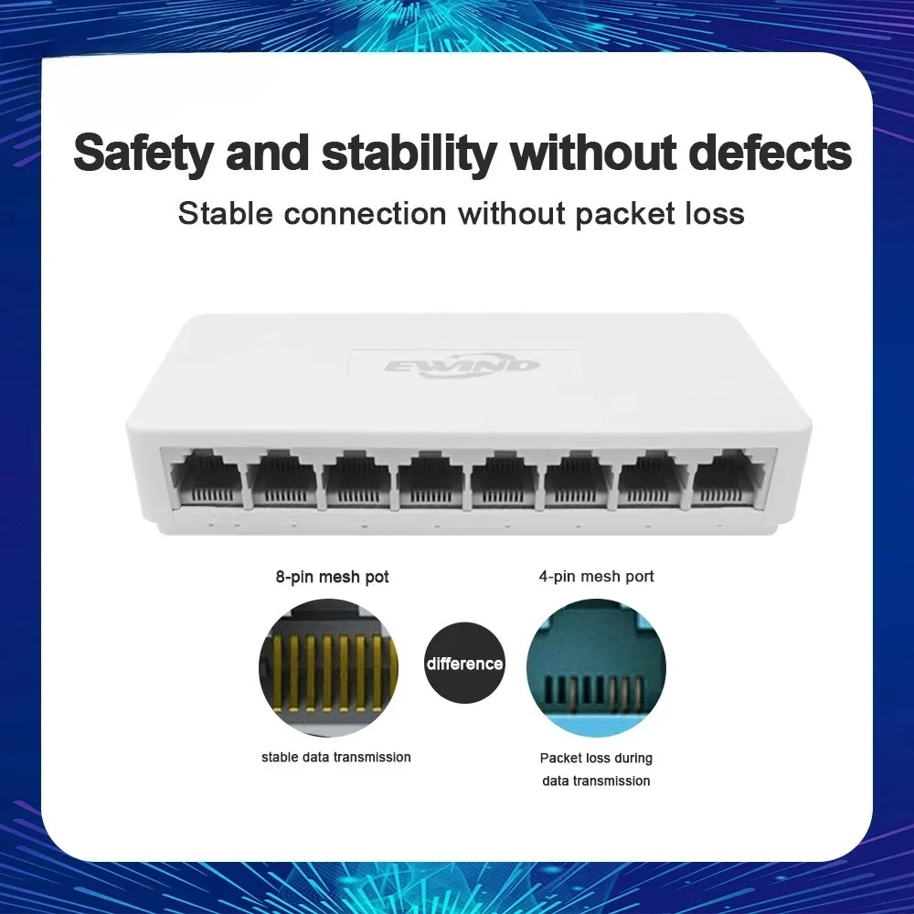 2026 5/8 منافذ UTP RJ45 جيجابت محول إيثرنت 1000 ميجابت في الثانية مفاتيح شبكة صغيرة إيثرنت الفاصل سريع إيثرنت السيارات MDI/MDIX