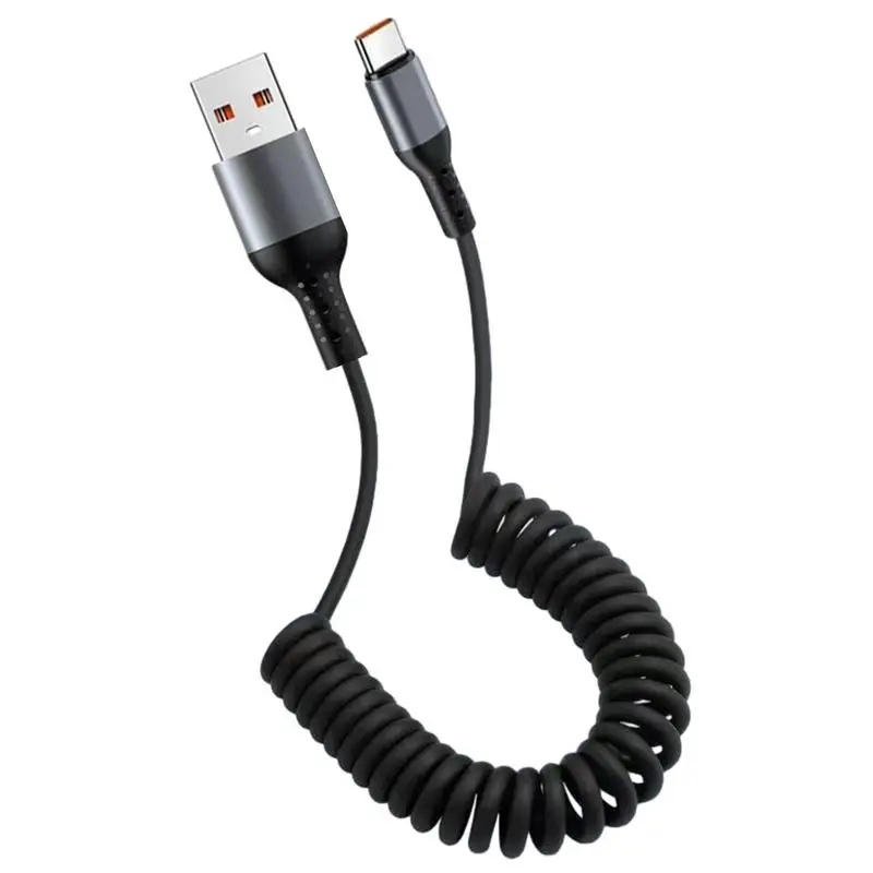 Coiled USB C Cable USB To USB C Cable Type C Charger USB Type C Cable USB C Cords USB C Data Cable Retractable USB Charger