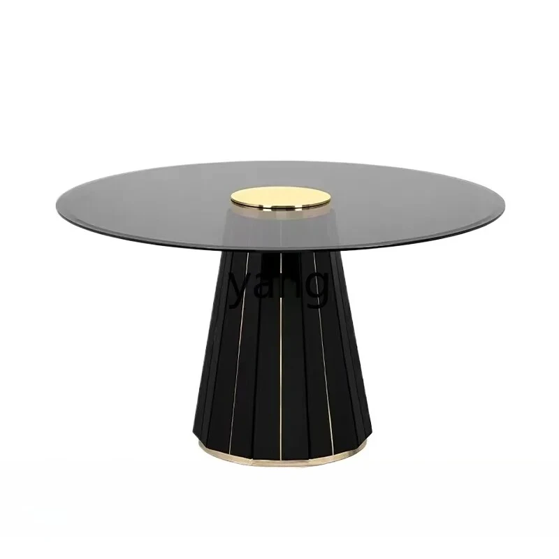 LHM  Hall Dining Table Model Room Hotel Restaurant Meeting Table Metal High-end Round Table Furniture