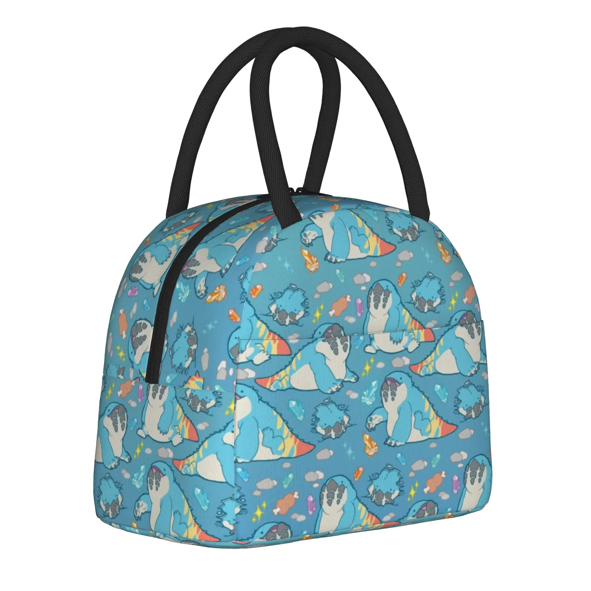 Dodogama Party Pattern Insulated Lunch Bag Monster Hunter World Game Kanji MHW Reusable Cooler Bag Tote Lunch Box College Women