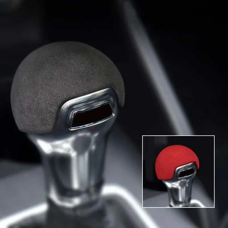 

For Audi A3 S3 2014 2015 2016 2017 2018, Q2 2018 2019 2020 2021 Suede Gear Lever Stick Shift Knob Cap Cover