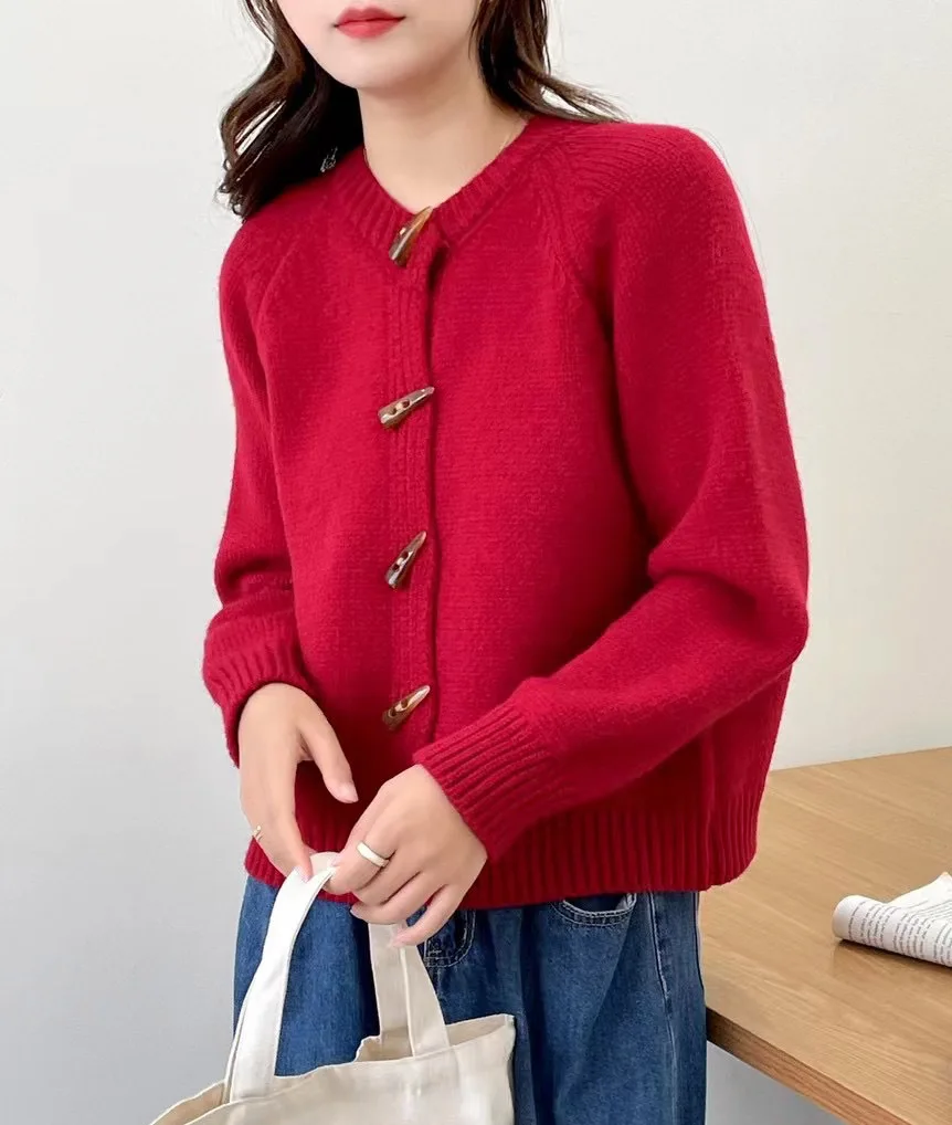 Women's Clothing New Korean cardigan jacket simple all-match soft waxy knitted sweater  No.2