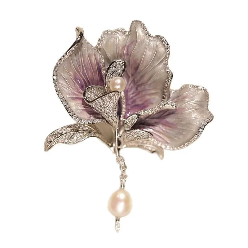 

Luxury Jewelry Freshwater Pearl Flower Pin High-end Brooch