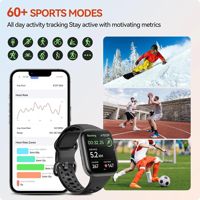 Getfitsoo GPS สมาร์ทนาฬิกาในตัว Alexa GPS เส้นทางนําเข้า 3ATM กันน้ําบลูทูธโทรศัพท์กีฬา SmartWatch สําหรับชาย SG6