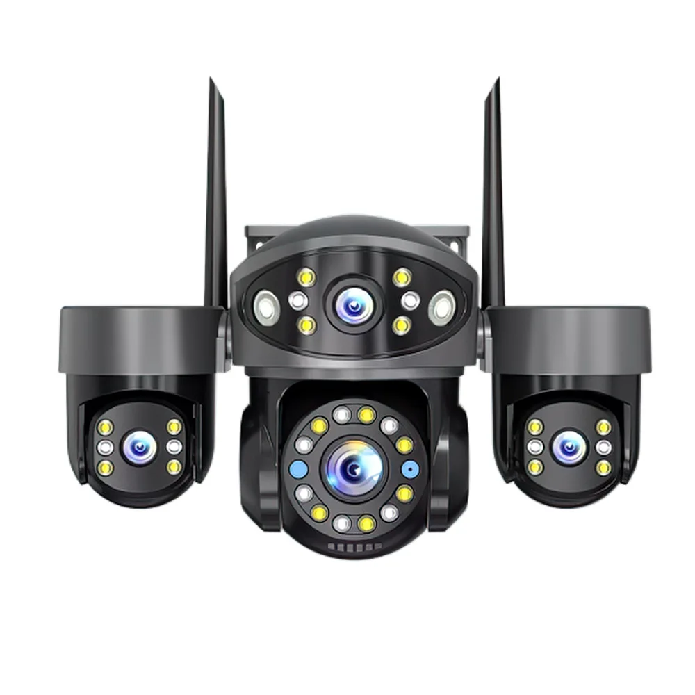 6MP Yoosee APP Triple Lens Wireless  PTZ WIFI  IP Dome Camera Full Color  AI Humanoid Detection Home Security CCTV Baby Monitor