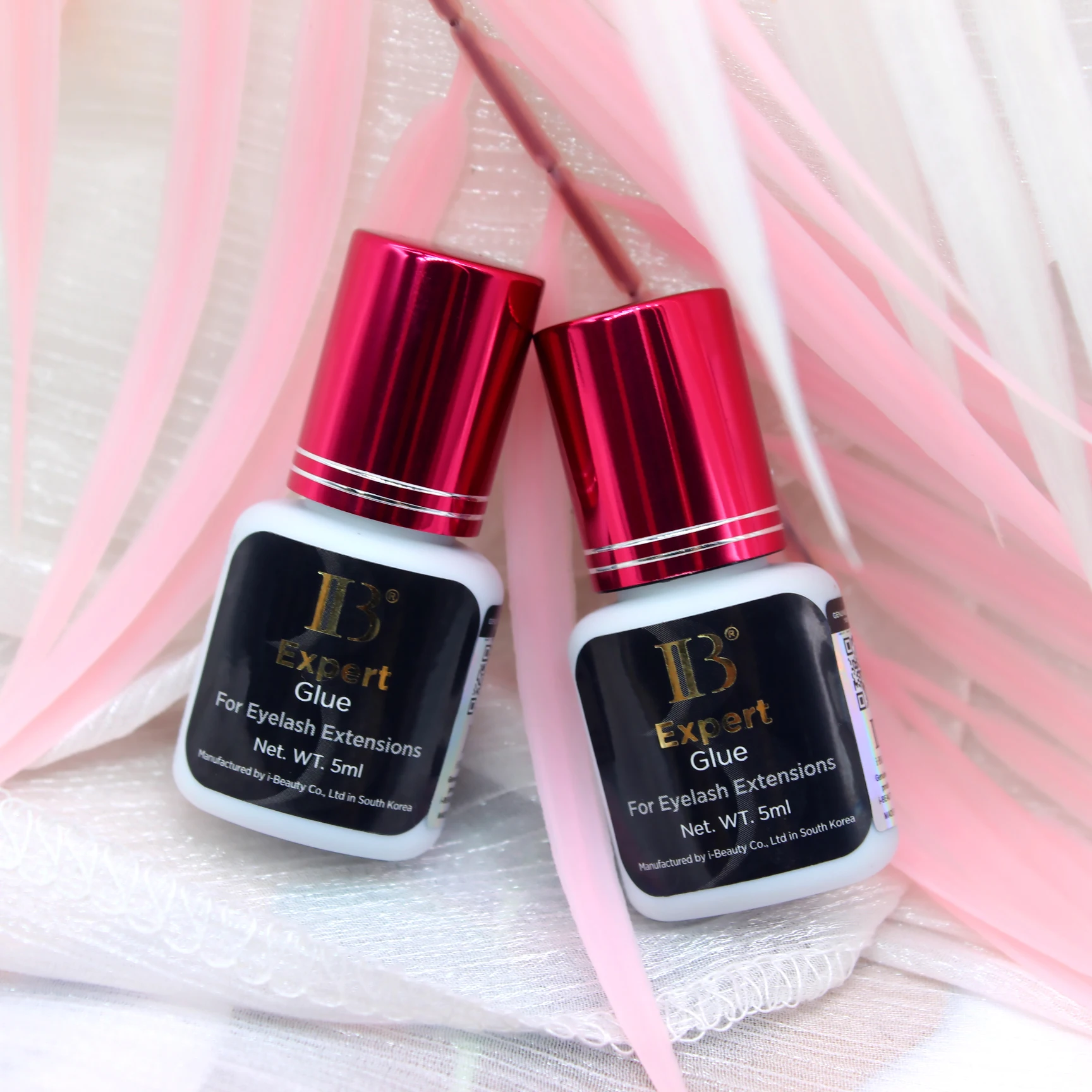 5 Bottles IBeauty IB Expert Glue 1-2s Fastest False Eyelash Extension Supplies Adhesive Wine Red Cap 5ml Korea Makeup Tools