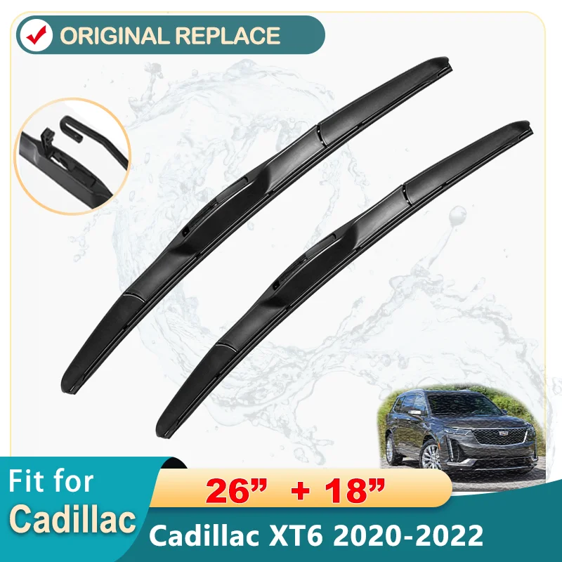 

Car Front Wiper Blades For Cadillac XT6 2020 2021 2022 2023 2pcs Brushes Washer Windscreen Windshield Windows Wipers Blade 26+18