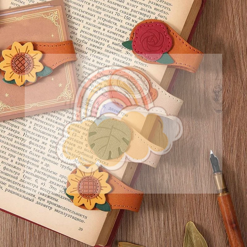 

1/2 шт. винтажные двусторонние магнитные закладки для книг с розами, для мужчин и женщин, ретро-закладки из искусственной кожи, магнитные маркеры для чтения