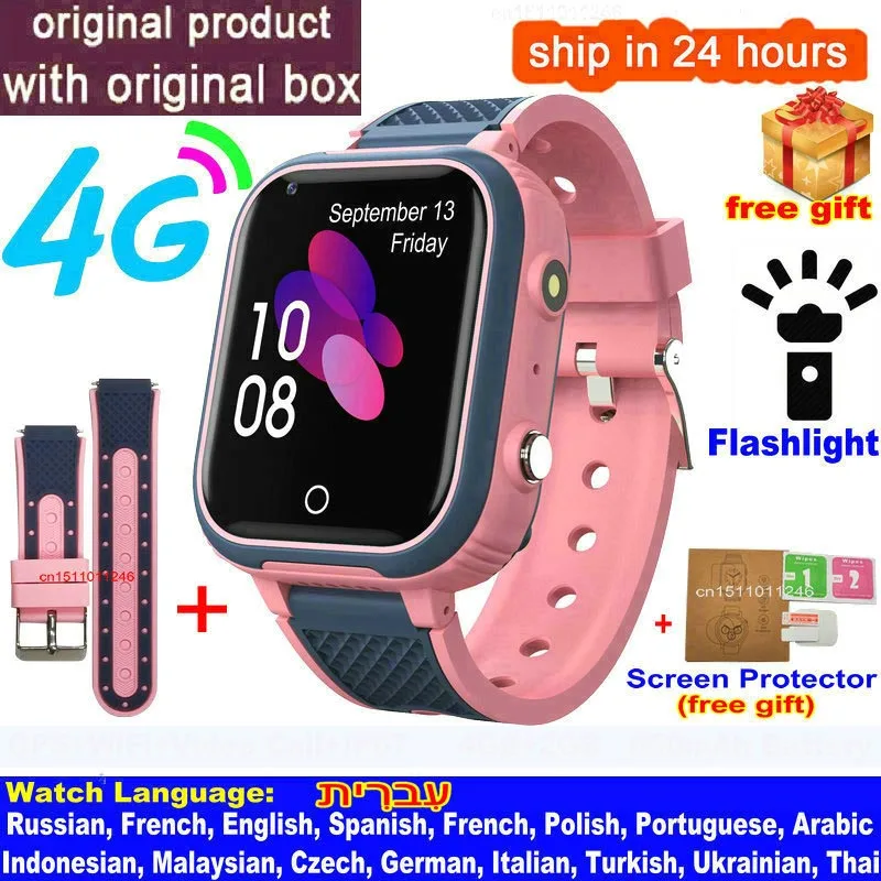 LT21 4G Smart Horloge Kids Gps Wifi Video Call Sos IP67 Waterdichte Kind Smartwatch Camera Monitor Tracker Locatie Telefoon horloge