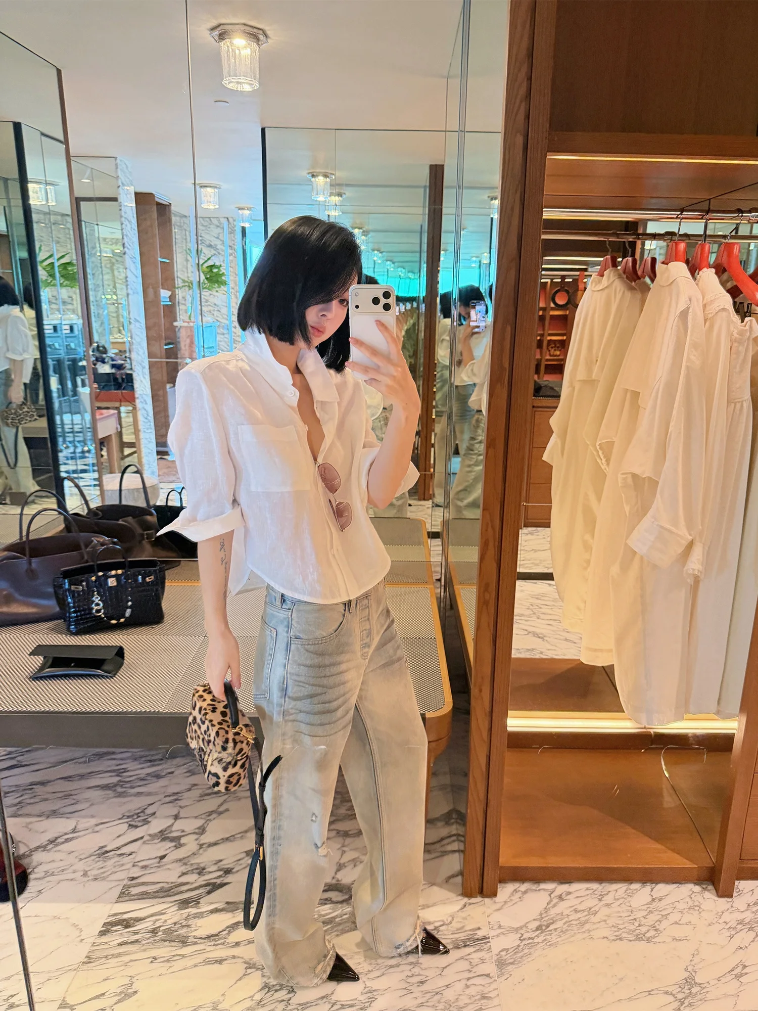 

Джинсы Forniyoyo винтажные, с эффектом потертости, ручной окраски, из хлопкового денима, женские, с высокой талией, облегающие, без стрейча, летние, рваные