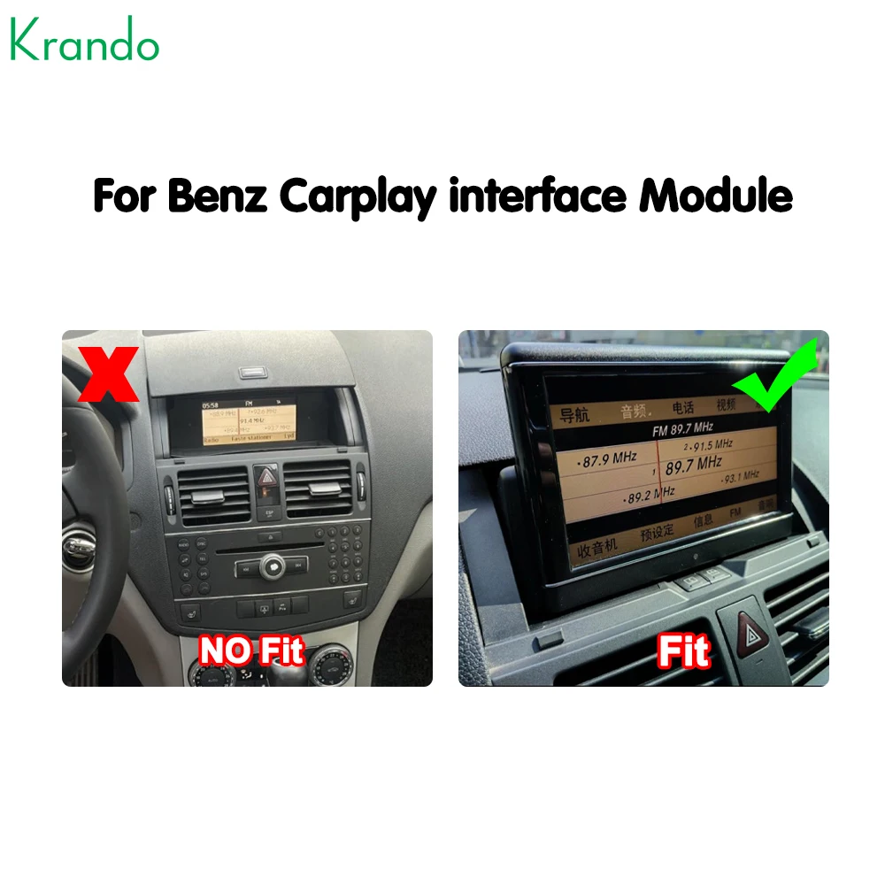 Krando Wireless CarPlay Interface Box For Mercedes Benz E W212 Coupe C207 NTG 4.0 4.5 5.0 2009-2016 BT Android Auto