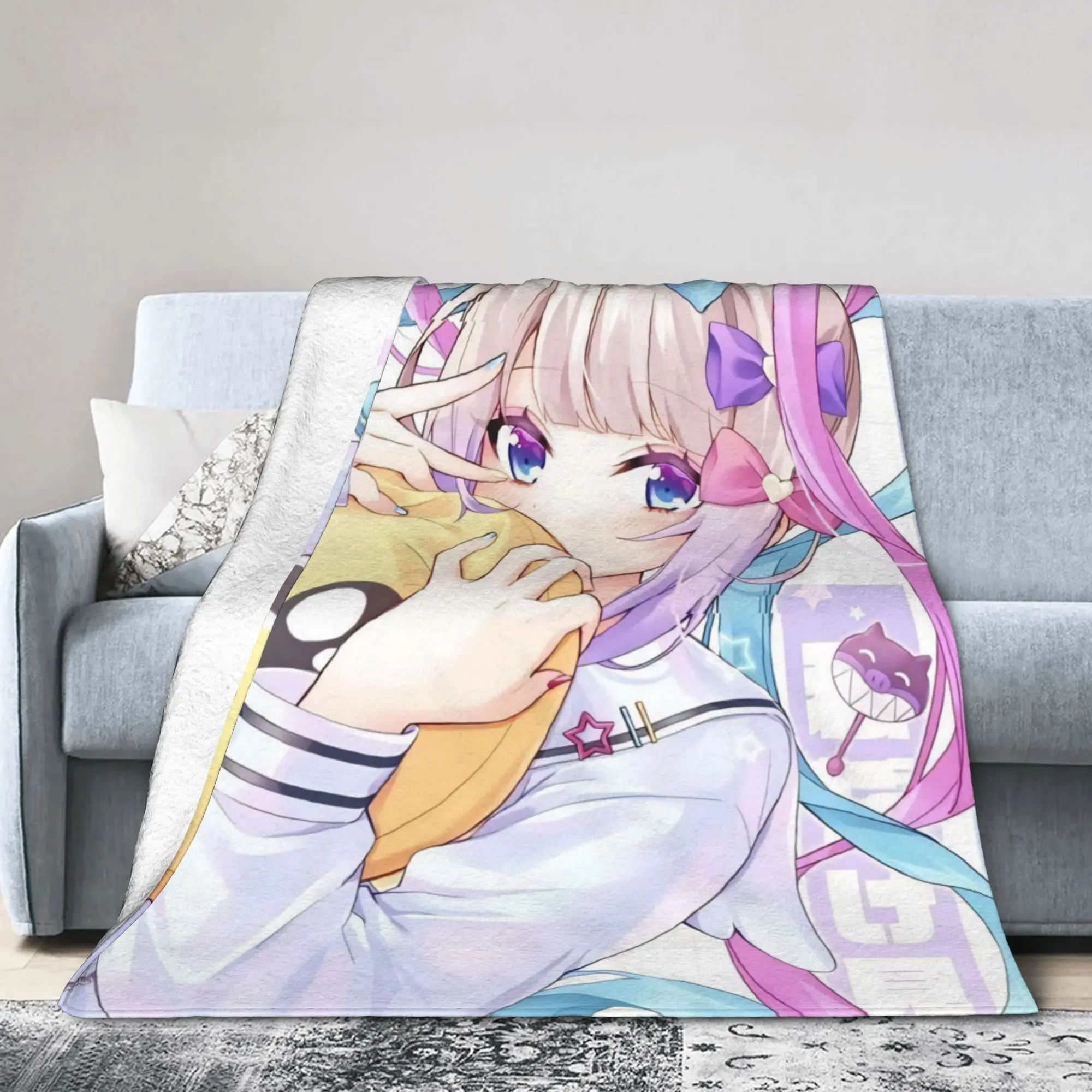 OMG kawaii Angel Blanket Fleece Spring Autumn Needy Girl Overdose  Multifunction Soft Throw Blanket for Home Bedroom Bedspread