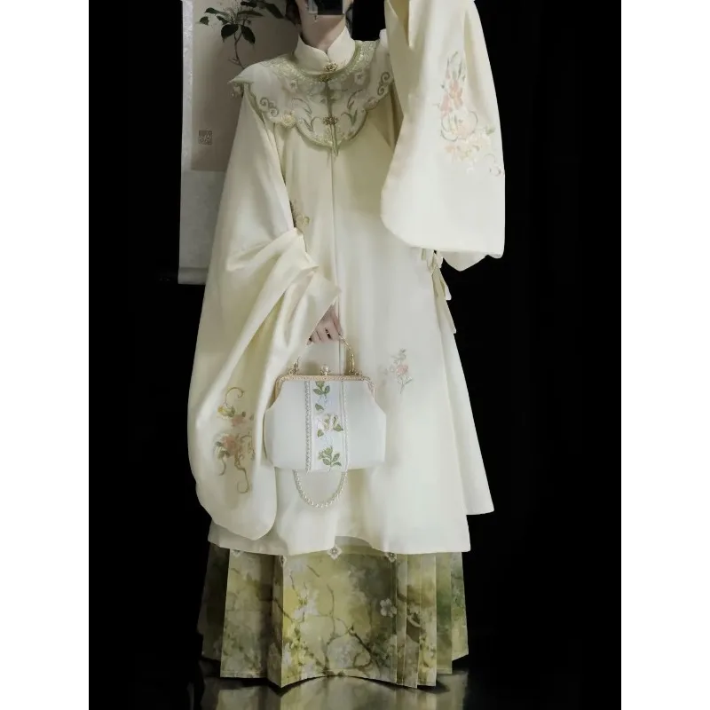 hanfu-de-talla-grande-10xl-para-mujer-140kg-estilo-chino-antiguo-vintage-dinastia-ming-tunica-larga-beige-bordada-con-falda-de-cara-de-caballo