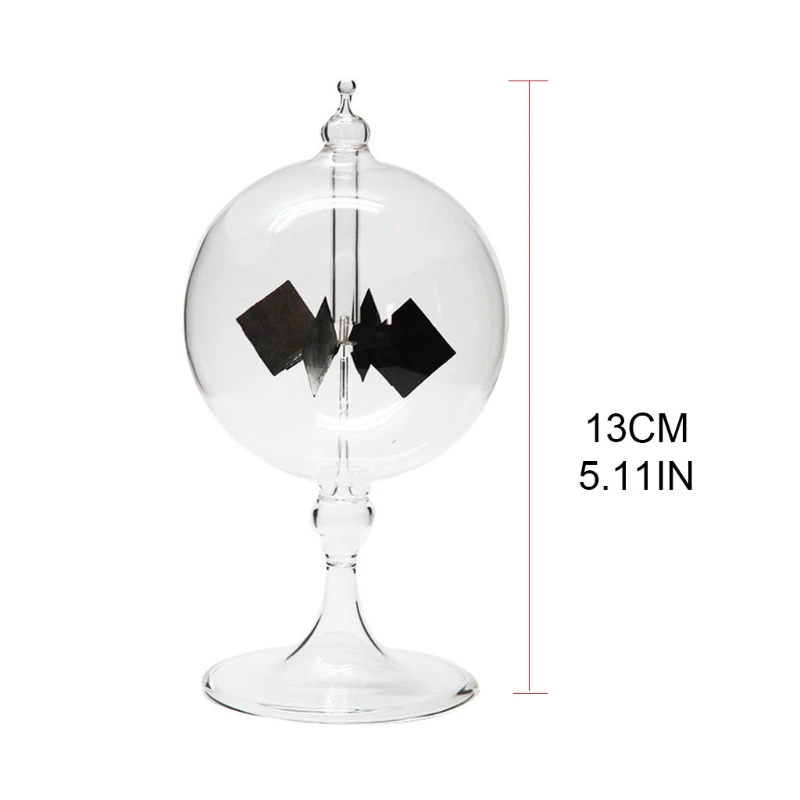 Clear Solar Power Radiometer per Sun Light Energy Spinning Vanes Glass Radiomete New Dropship