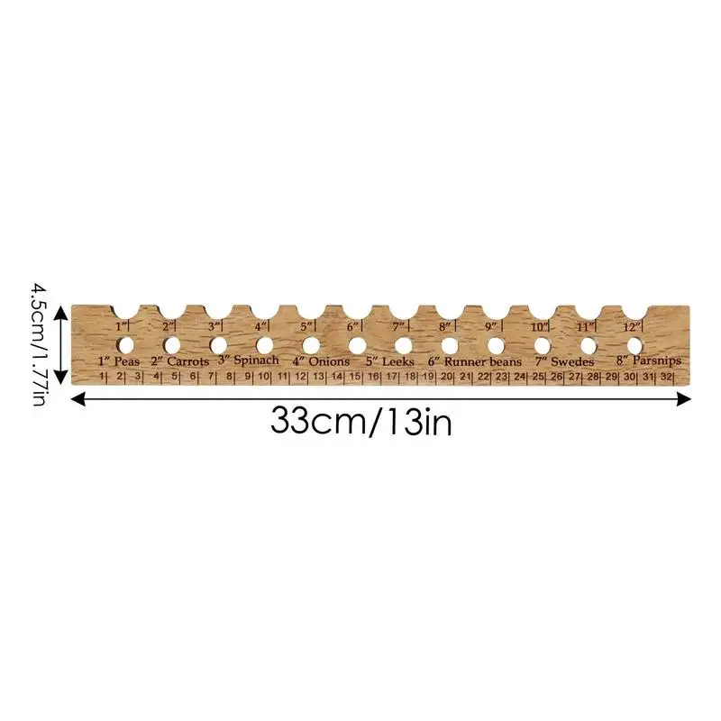 Wooden Planting Ruler With Spacing Recommendations Wood Plant Planting Ruler Seed Spacer For Precise Planting Plants Spacing