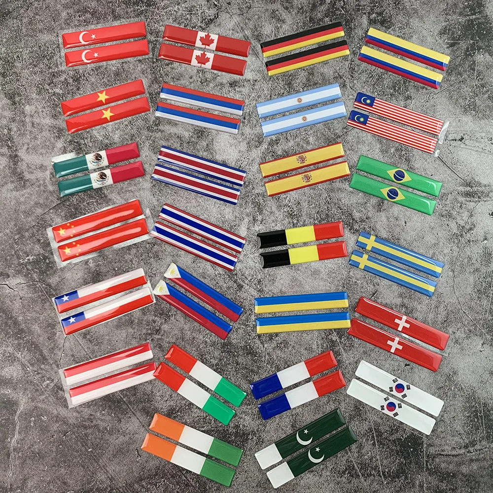3D Reflective Strip National Flag Sticker Motorcycle Accessories Car Decal British Italy USA France Russia Spain Brazil Chile