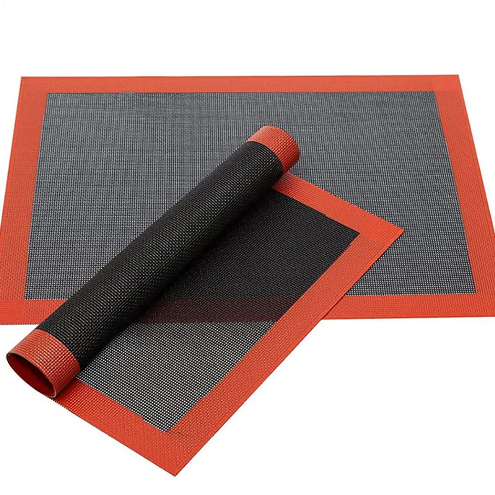 40x30/60cm Silicone Pastry Mat, Non-Slip Reusable Baking Sheet w/ Measurement Marks, Heat Resistant Oven Liner for Cake, Bread