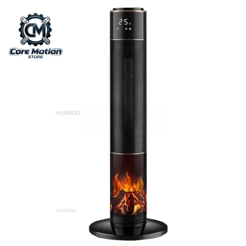 Household Vertical Heater Warm Air Blower PTC Ceramic Heating Fan 3D Imitation Flame Hot Air Fan Riscaldatore Elettrico
