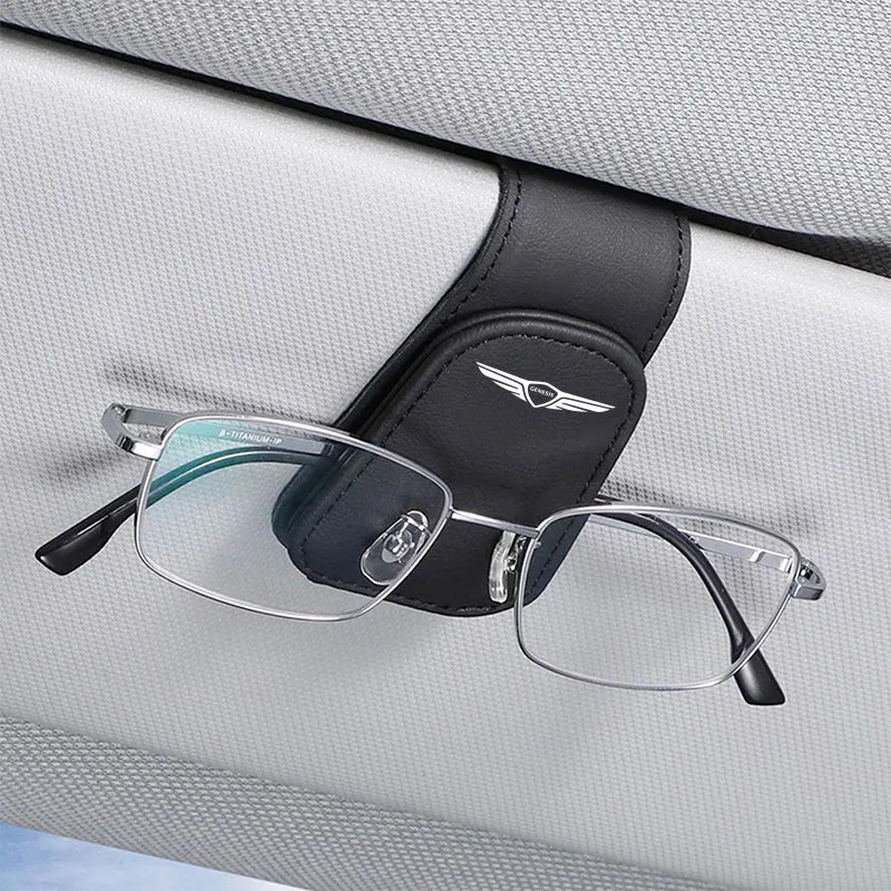 Multi Functional Car Sunshade Eyeglass Clip Leather Eyeglass Clip Accessories For Genesis G80 GV70 GV80 GV60 G70 Essentia Neolun