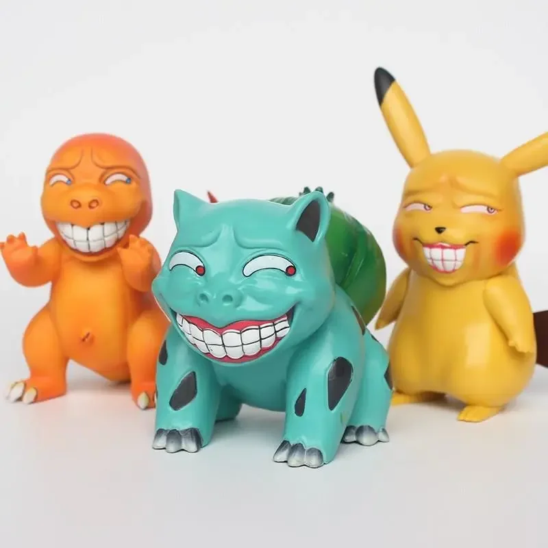 

Забавные фигурки Pokemon Sleazy Пикачу, спраты домашних животных Psyduck Charmander, автомобильные украшения, фигурки, модель куклы