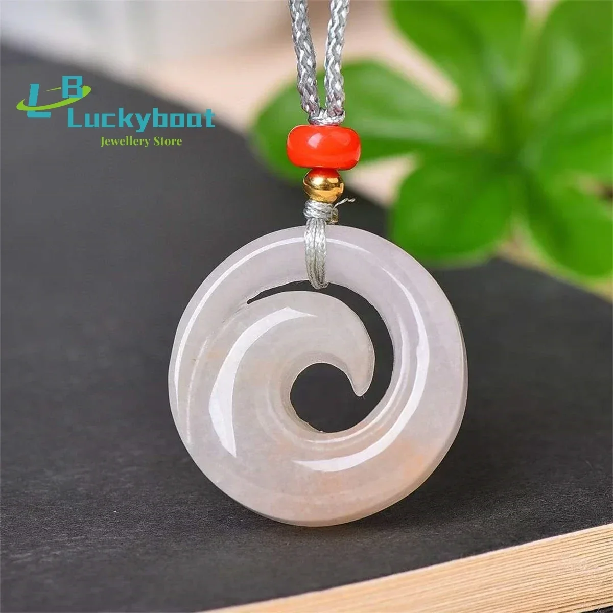 Natural Golden Silk Jade Violet Turns the Times Twists the World and Pendant is Simple and Versatile Exquisite for Men and Women