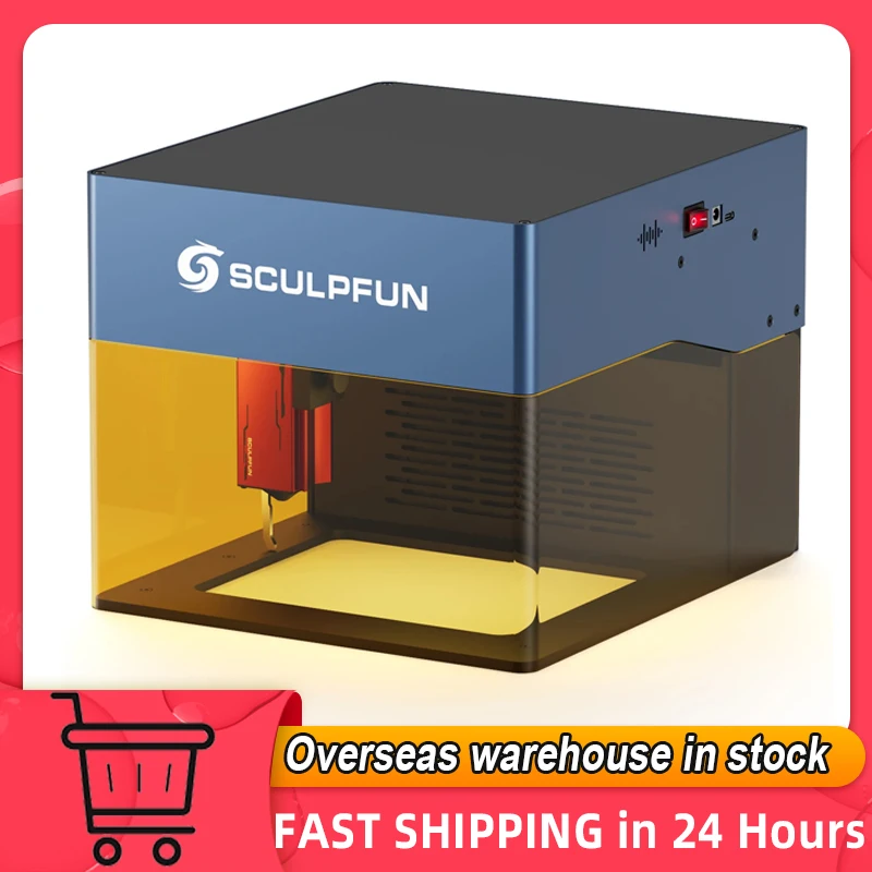 Sculpfun iCube Pro 5W Laser Engraver Portable Laser Engraving Machine with Smoke Filter Temperature Alarm 0.06mm Laser Spot