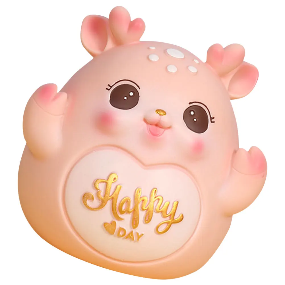 

Cute Fawn Vinyl Piggy Bank Decorative Coin Saving Pot Large Capacity Unbreakable Money Jar Deer Shape Storage Ornament Cartoon