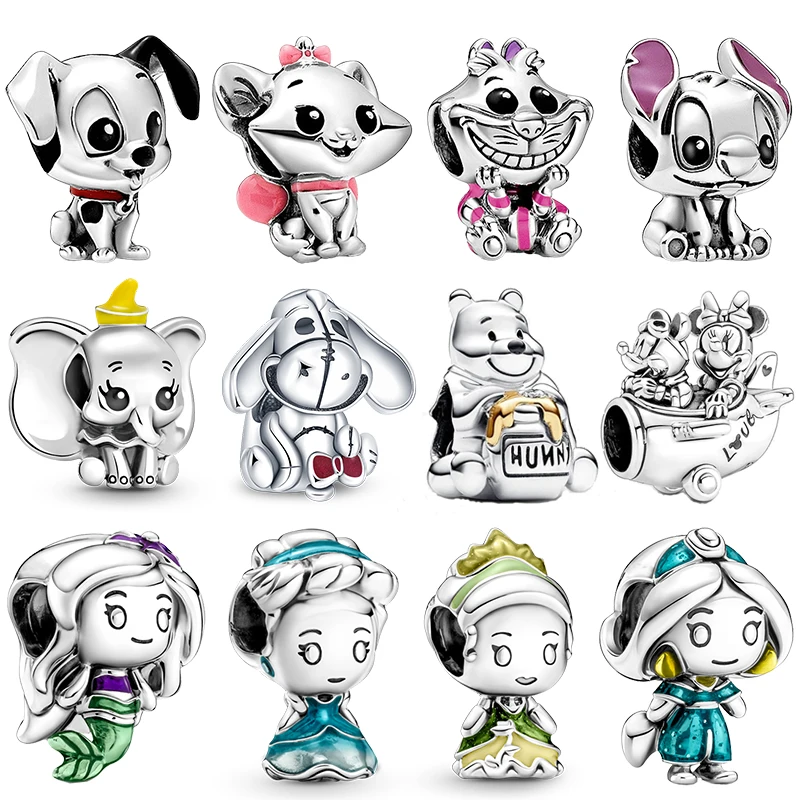 Abalorios de HEROCROSS DISNEY para mujer, abalorios de movilización de animales, Plata de Ley 925, compatibles con Pandora Original, joyería