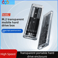 M.2 NVME SATA SSD Enclosure USB3.1 Gen 1 10Gbps Type C Transparent External SSD Adapter For M2 2230/2242/2260/2280 SSD Tool Free