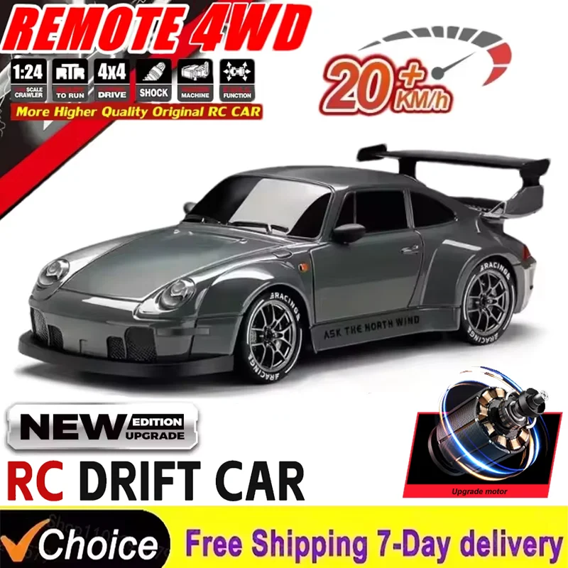 

Радиоуправляемая дрифт-машинка 4WD в масштабе 1/24, 2,4 ГГц, высокоскоростная, электрическая, с дистанционным управлением, забавная гоночная модель, игрушка с USB-зарядкой, идеальный подарок