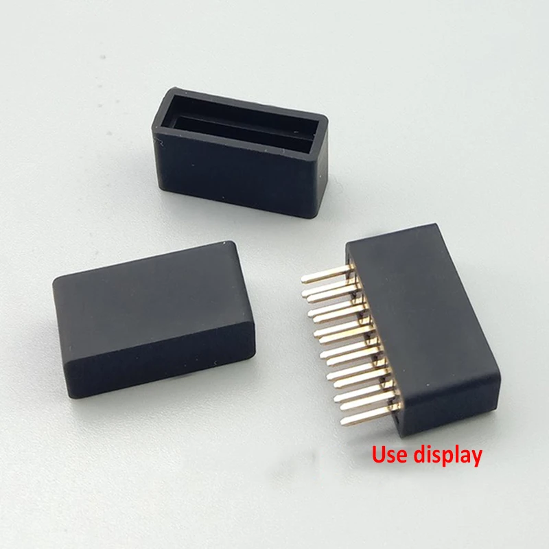 Rectangular Silicone Rubber Protect Caps Double-row In-line Soft Sheath Black Square Silicone Rubber End Caps