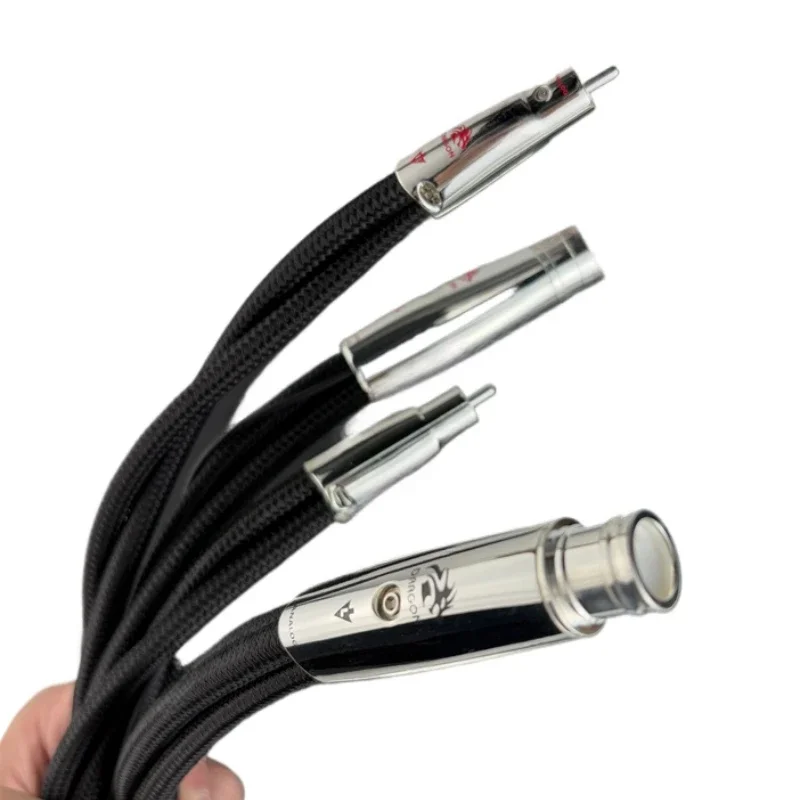 Par de amplificador de Audio Dragon HiFi, línea de señal RCA, Cable equilibrado XLR de plata pura PSS, sistema de bio dieléctrico de 72V
