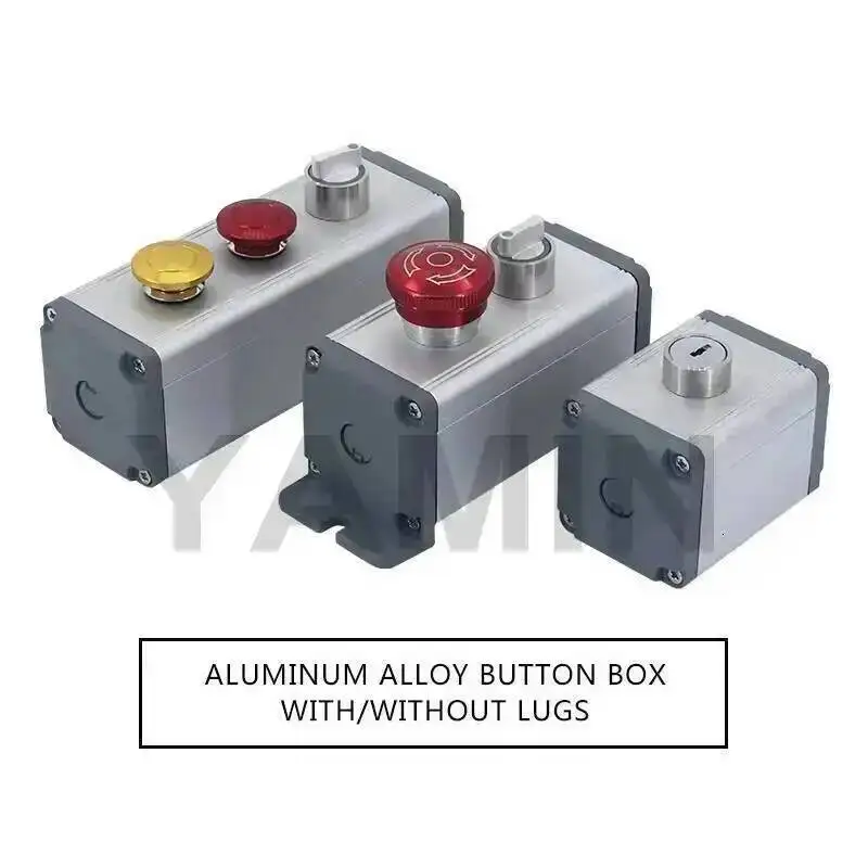 16/19/22mm Aluminium Alloy Protective Box For Metal Push Button Switch IP67 Waterproof Industrial 12/3/4 Holes Single Row