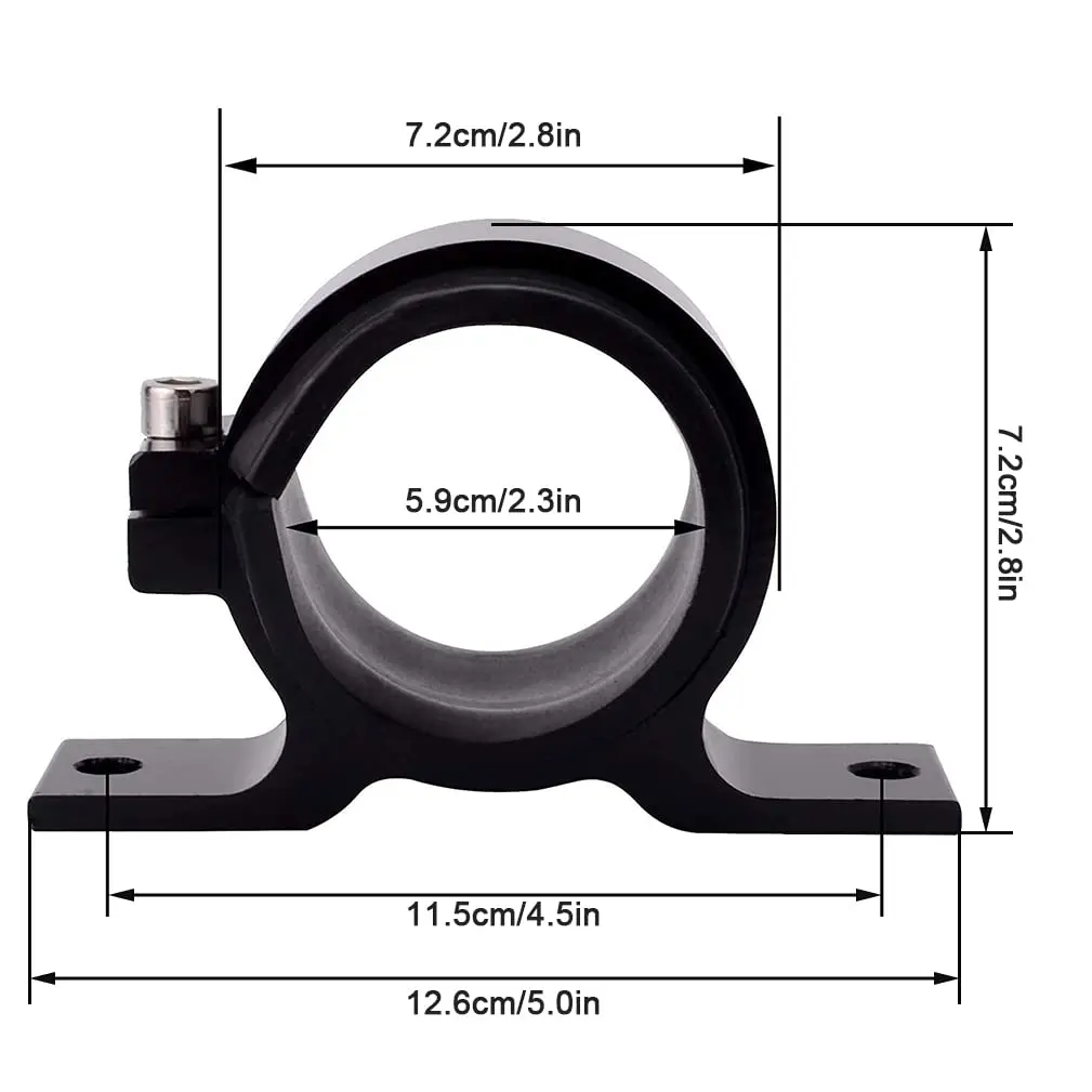Car Racing 60mm Aluminum Single Fuel Pump Bracket Fuel Filter Mount Holder Clamp Universal Fuel Support Parts