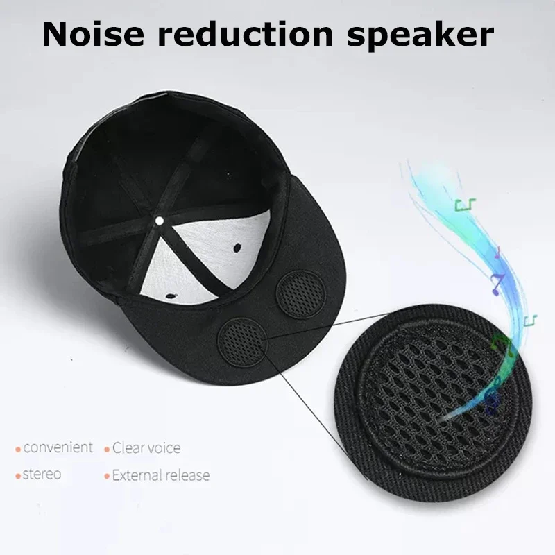 Music Hat Headset Speaker Wireless Earphone Stereo Bluetooth Sports Sunshade Baseball Hat Handsfree Call Music Player with Mic