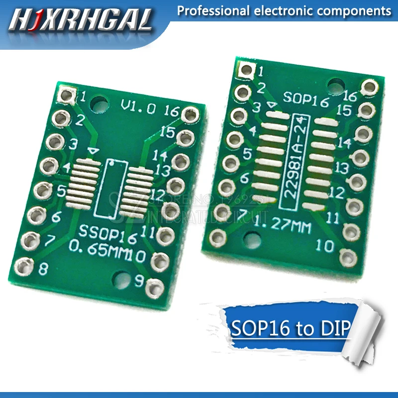 Placa de transferencia TSSOP16 SSOP16 a DIP16, adaptador de paso, Pin DIP, hjxrhgal, 10 Uds.