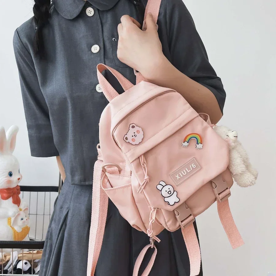 Petit Sac à Dos Multifonctionnel pour Femme et Adolescente, Cartable d'École, de Voyage, Kawaii