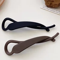 2PCS Matte Hair Clamps, Black & Brown Banana - Shaped Clips, Trendy Hair Accessories for Women's Chic Updos - Image 2
