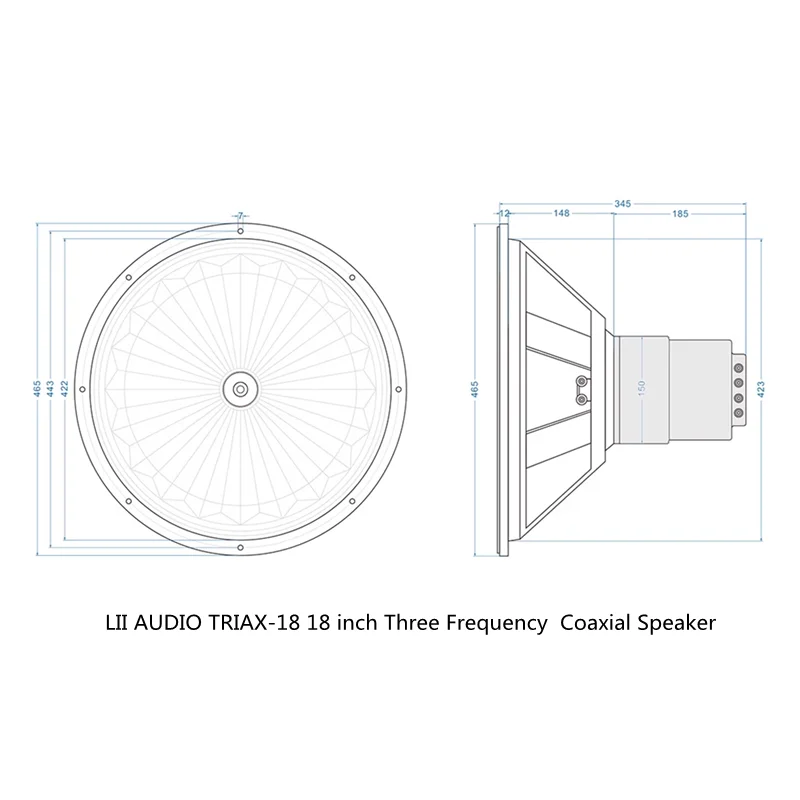 LII AUDIO TRIAX-18 18 inch Three Frequency Cobalt Magnetic HiFi Coaxial Speaker 8 ohm / 200W (1PCS)