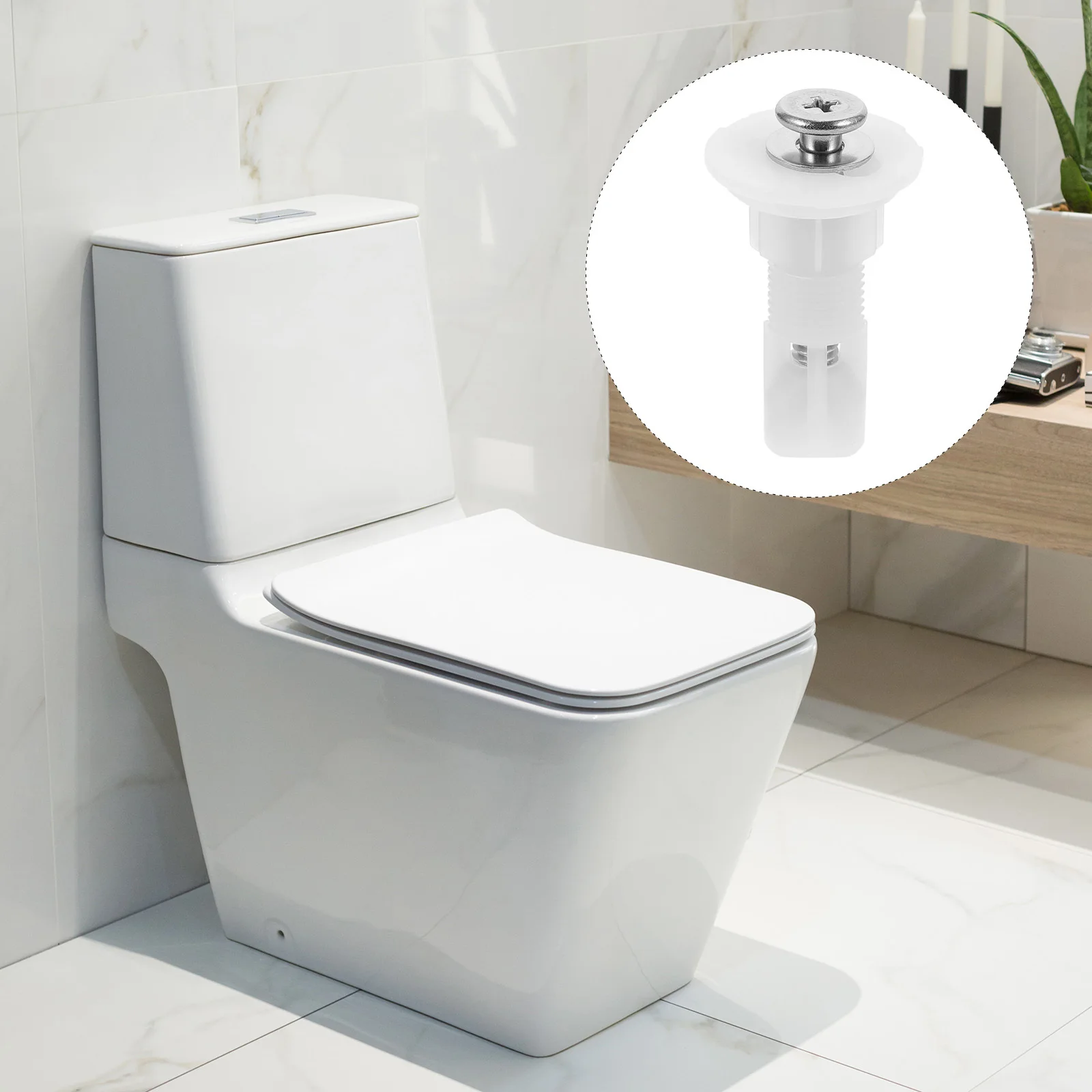 

2Pcs Toilet Seat Lid Screw Easy Assembly Smooth Surface Excellent Toughness Practical Multipurposes Toilet Lid Screws