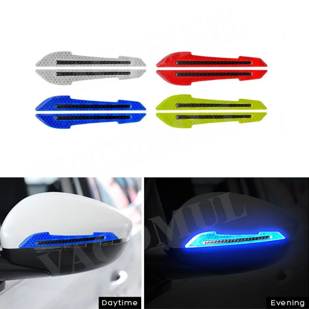 

1 шт., светоотражающая наклейка для автомобиля, наклейки на зеркало заднего вида, защита от царапин, предупреждение на экстерьерную технику автомобиля, ночное вождение