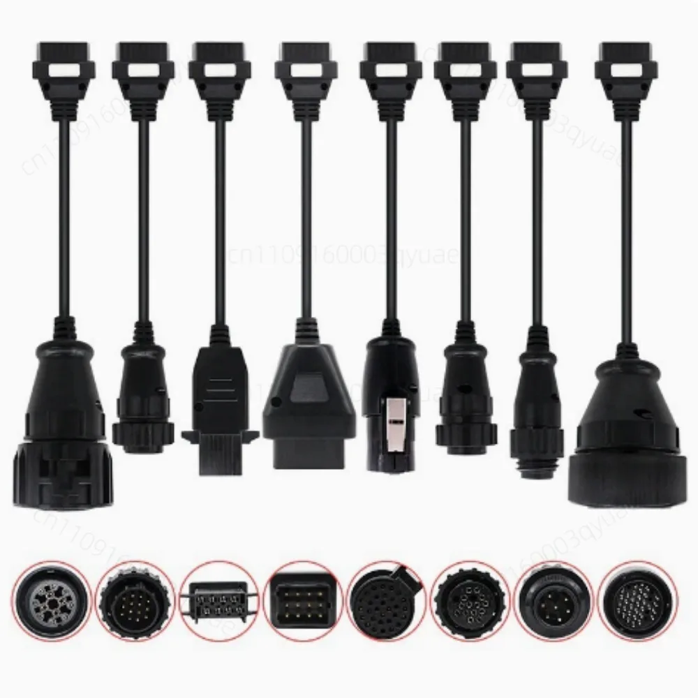 8Pcs Truck Diagnostic Cables OBD2 Adapter Heavy Duty For TCS PRO