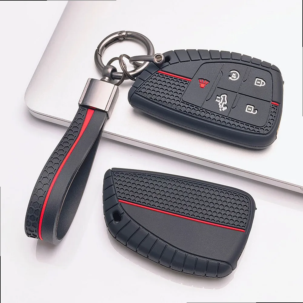 Key Shell Cover for GMC Canyon Sierra Yukon Savana Suburban HD with Keychain Anti-Scratch Shockproof Soft Grip Button Friendly