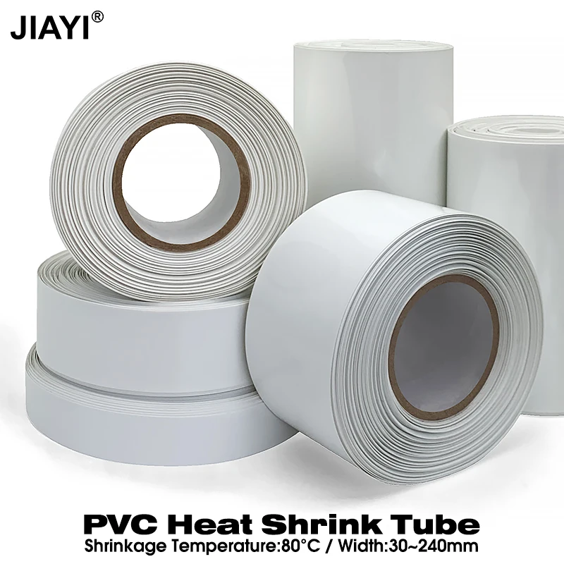 2 Meter 30mm 50 85 100~ 240mm 18650 Lip Battery White PVC Heat Shrink Tube Pack Insulated Film Wrap Lithium Case Cable Sleeve